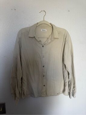 Rowan Lightweight Beige Button-Up Shirt Jacket